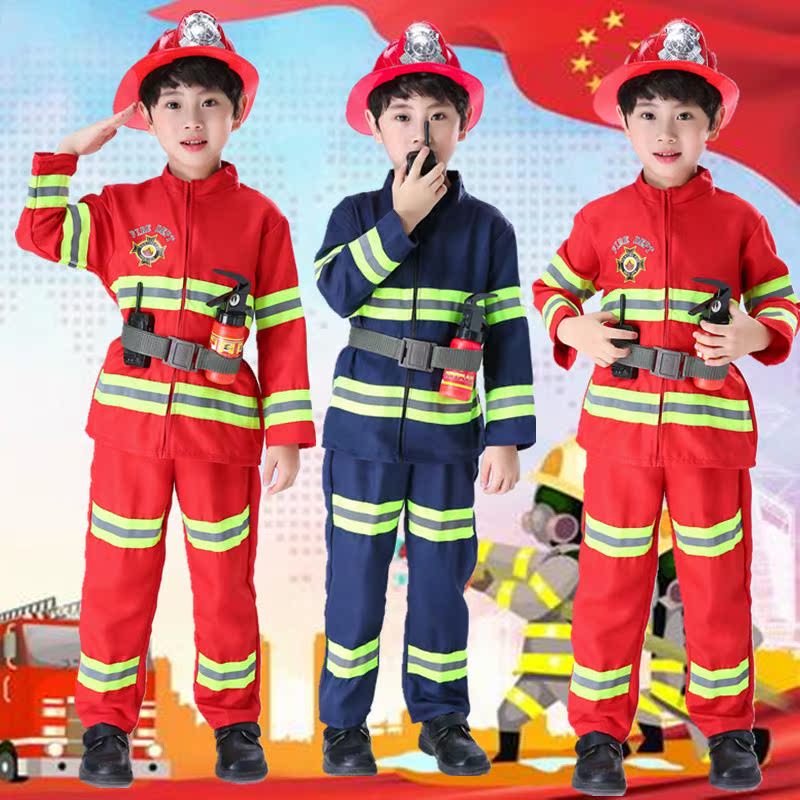 Childrens firemens clothing suit performance clothing childrens professional role play kindergarten fire fighting clothing fire fighting