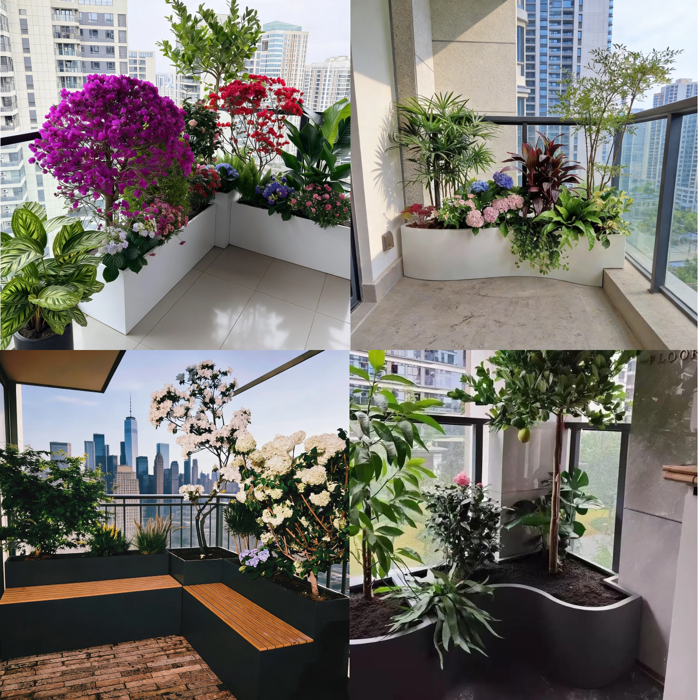户外不锈钢花箱铁艺坐凳组合创意可定制商业休闲等候椅市政路花槽图片