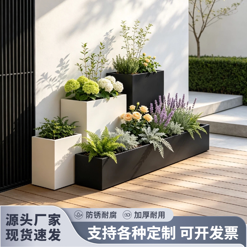 不锈钢户外花箱定制市政商业街图片