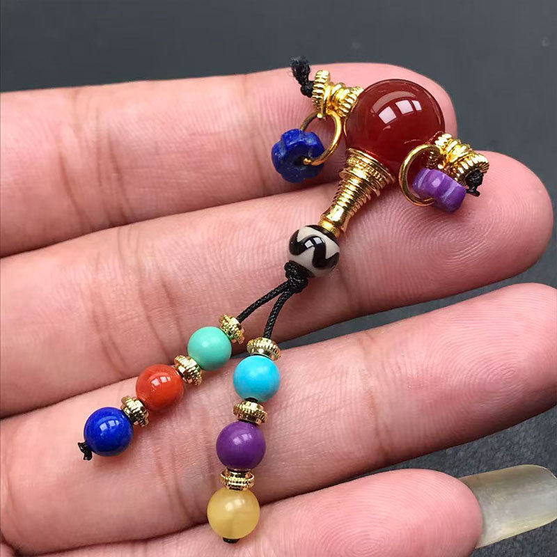 天然红玛瑙玉髓万能轴顶腰珠套装隔珠三通套装星月菩提金刚108珠