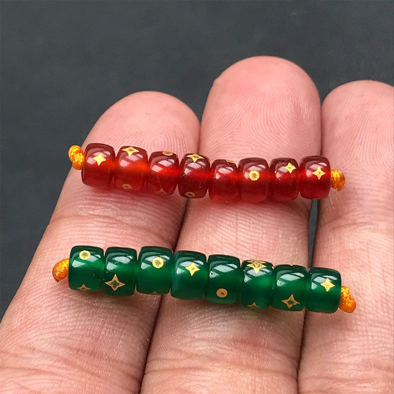 天然红绿玛瑙直切隔片散珠垫片金刚菩提108文玩手串DIY配件饰品