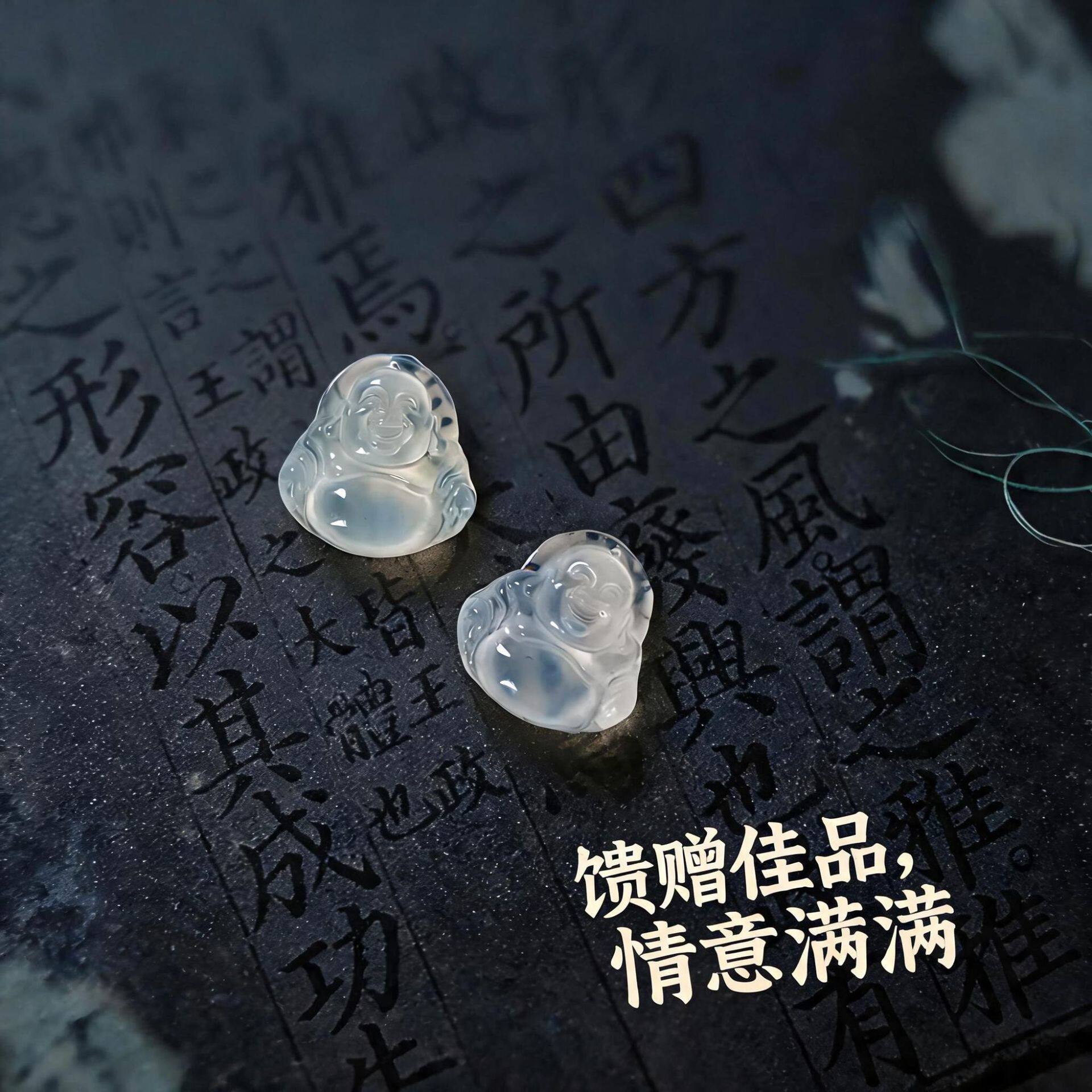 天然岫玉宝宝佛公吊坠小孩项链平安扣挂件高冰玉石玉坠礼物钥匙扣