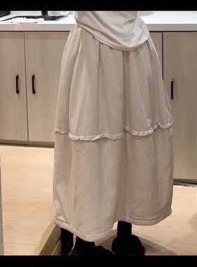 新款女装花边棉半身裙宽松显瘦百搭半裙82132