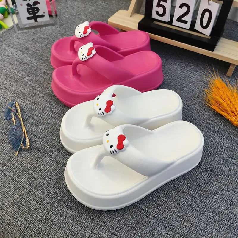 可爱卡通人字拖女高跟多巴胺外穿海边沙滩鞋松糕厚底坡跟拖鞋凉拖,女鞋,人字拖,淘宝优惠券,粉丝福利购,淘宝优惠卷