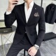 礼服商务休闲职业小西装 春秋款 双开叉结婚正装 修身 新郎西服男套装