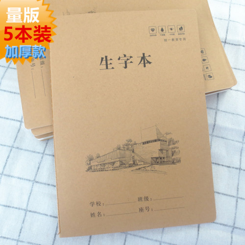 5本装牛皮纸作业本16k写字簿