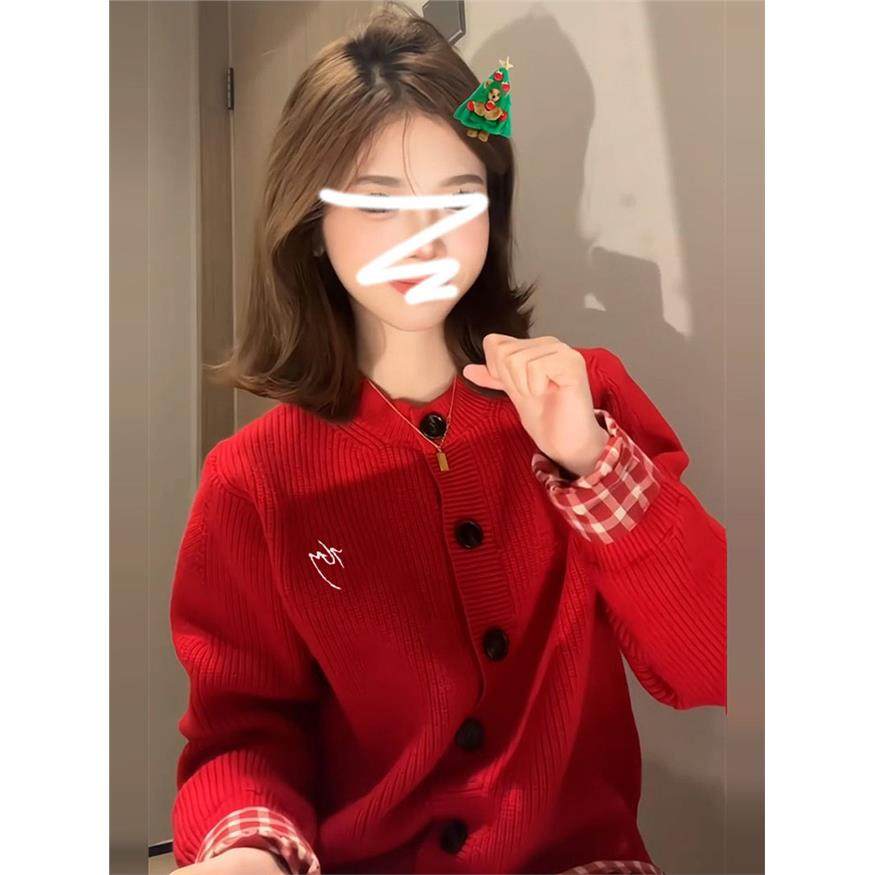 红色毛衣外套女秋冬季2025新款爆款慵懒针织开衫别致独特绝美上衣,个性定制/设计服务/DIY,棉服工装,淘宝优惠券,粉丝福利购,淘宝优惠卷