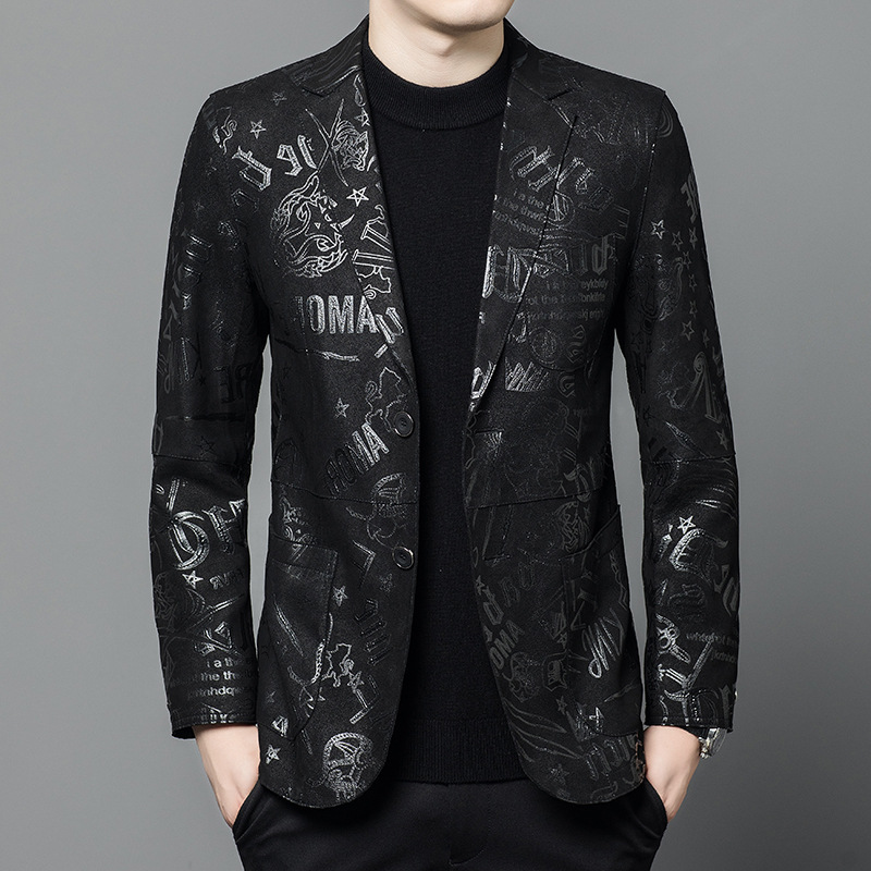 GBN7013秋冬新款海宁真皮西装皮衣男士牛皮夹克外套P580