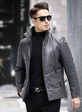 秋冬潮流男士真皮羽绒服高端头层牛皮加厚保暖真皮皮衣工厂直销