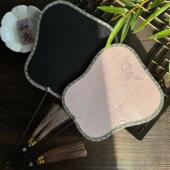 古风团扇跳舞扇子中国风汉服旗袍双面儿童舞蹈圆扇摄影道具仿古扇