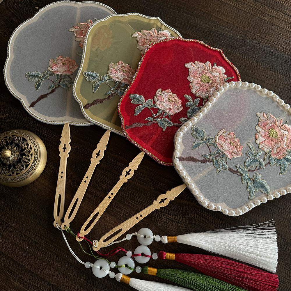 古风绣花牡丹团扇汉服拍照道具