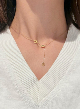 钛钢镀金小蛮腰项链女轻奢小众ins冷淡风设计感锁骨链饰品不掉色