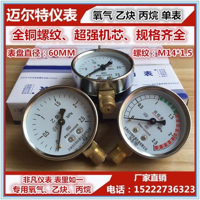减压阀器单表y0-60丙烷压力表