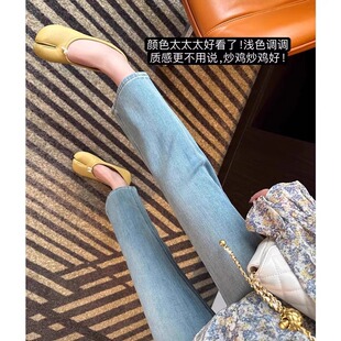 高腰直筒牛仔裤女春季2025新款胖妹mm梨形显瘦九分烟管裤KX88612