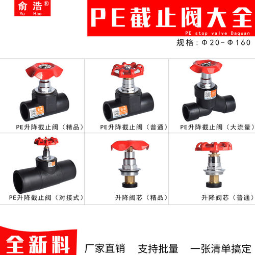 PE升降截止阀4分20阀门6分25闸阀开关手柄排气管材配件对接式阀芯