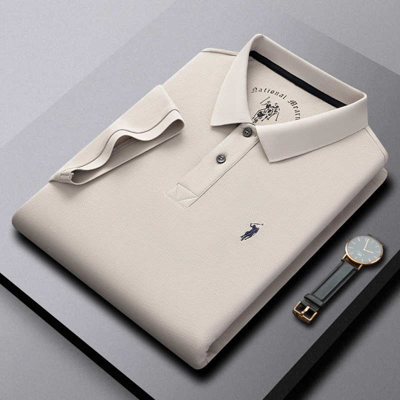 夏季男士短袖t恤新款纯棉保罗高端刺绣翻领Polo衫半袖上衣男t