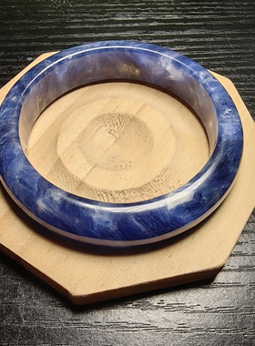 天然蓝晶手镯干净无铁锈57.9圈口已出证书一物一图所见所得有视频