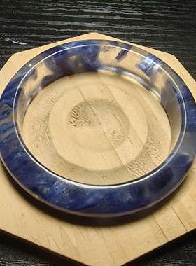 天然蓝晶手镯干净无铁锈55.7圈口已出证书一物一图所见所得有视频