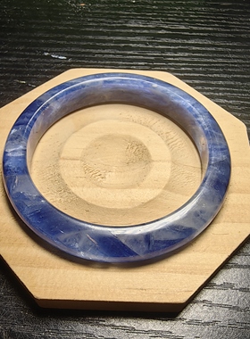 天然蓝晶手镯干净无铁锈57.2圈口已出证书一物一图所见所得有视频