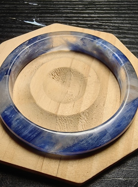 天然蓝晶手镯干净无铁锈57.7圈口已出证书一物一图所见所得有视频