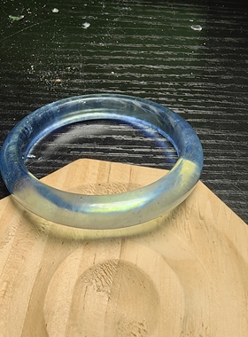 天然海蓝宝手镯全晶体级52.5圈口已出证书一物一图所见所得有视频