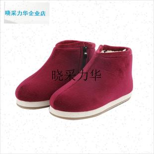 湖北恩施土家手工棉鞋冬季加厚加绒G中老年防冻防滑厚底男女保暖l