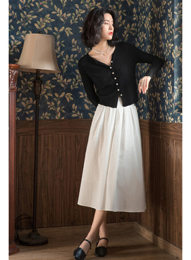 弥古白色半裙小个子半身裙女裙子法式伞裙复古红色百褶裙高级感夏