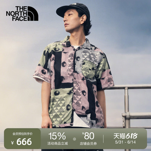 北面UE设计师款男轻薄短袖衬衫