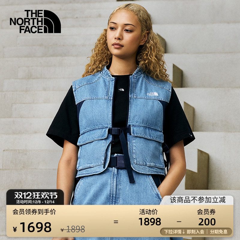 北面UE设计师款女休闲牛仔马甲