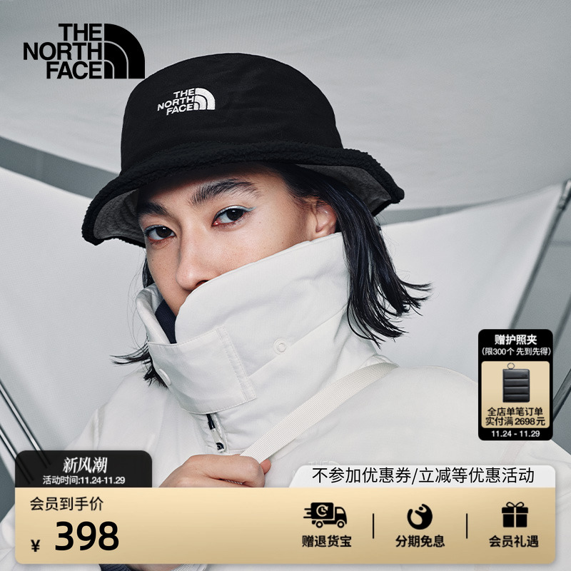 北面男女同款保暖抓绒渔夫帽