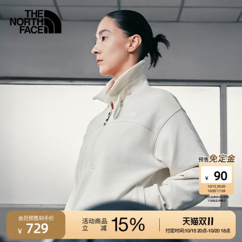 北面UE设计师款女半拉链高领卫衣