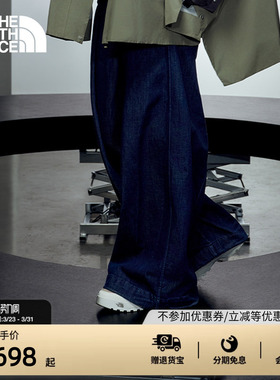 北面UE设计师款丹宁牛仔阔腿裤牛仔夹克套装女户外TheNorthFace