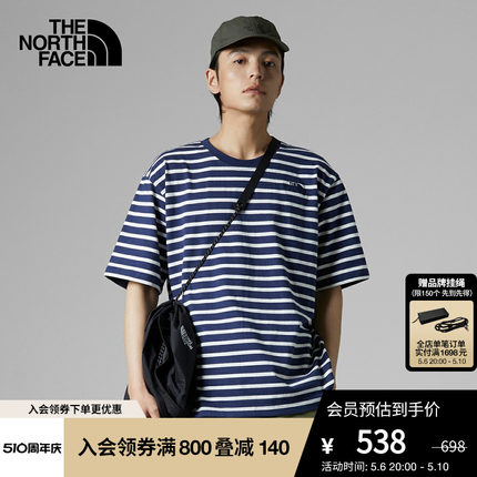 TheNorthFace北面UE男先锋设计宽松条纹短袖T恤户外81LV