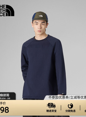 北面UE长袖T恤男重磅纯棉透气插肩袖休闲户外TheNorthFace|8BTK