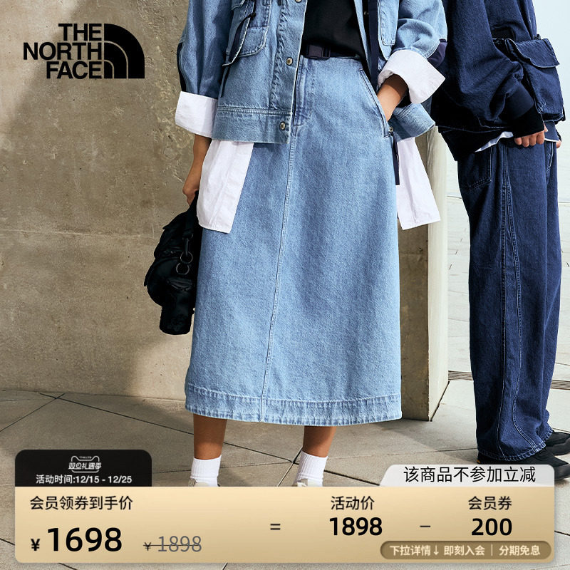北面UE设计师款女丹宁牛仔半身裙