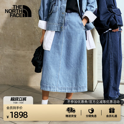 北面UE设计师款女丹宁牛仔半身裙