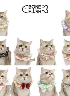 BONEFISH原创手工宠物围脖手作大肠圈猫狗通用领巾饰品发腮神器