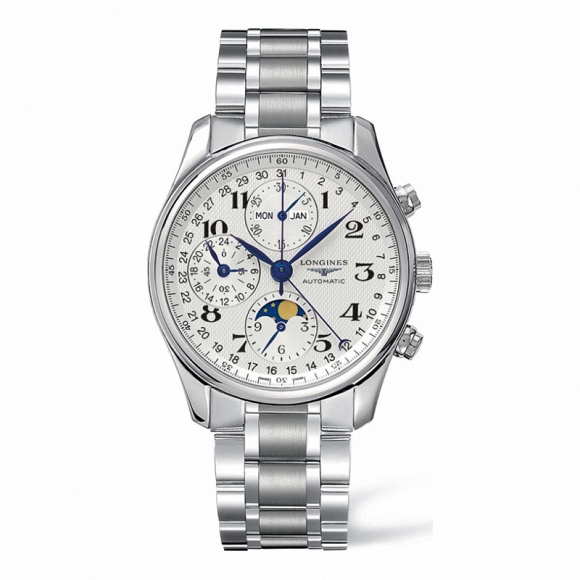 longines浪琴男表名匠月相三眼日历钢带手表机械表l2.673.4.78.