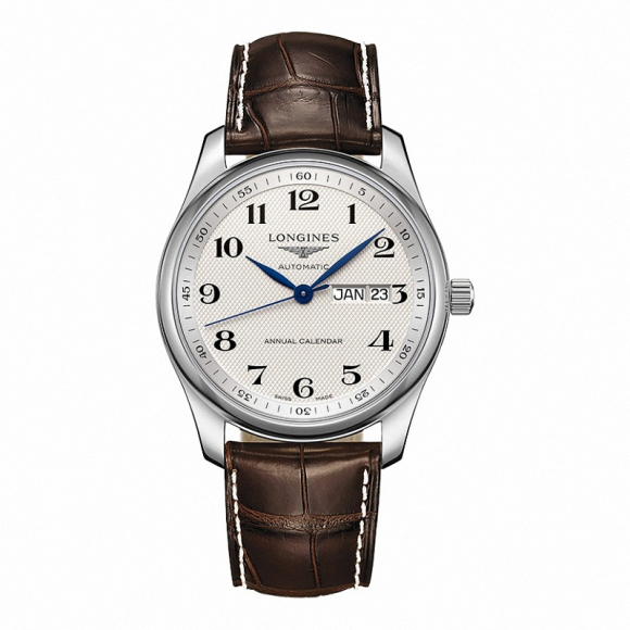 longines浪琴男表名匠系列双日历皮带手表机械表l2.910.4.78.