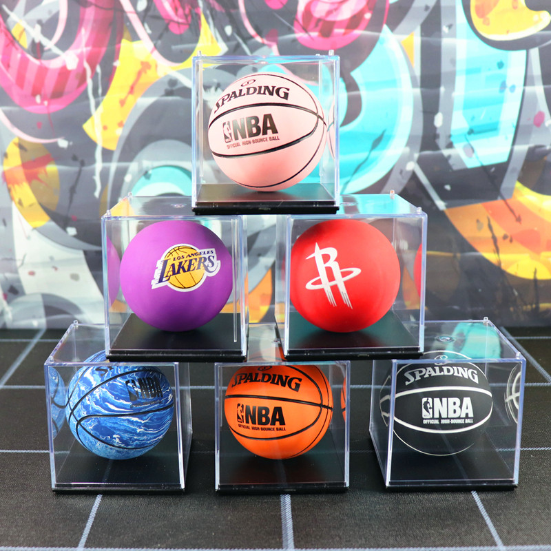 创意NBA球星队logo迷你篮球手办模型篮球迷生日礼物男diy汽车摆件