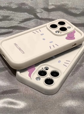 kitty凯蒂猫15适用opporeno14pro手机壳13/12/11/10/9可爱findx8s+女7新款a6外壳4se硅胶a5x全包a3i/58软k13s