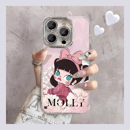 泡泡玛特适用于苹果16e手机壳iphone15promax保护套14plus外壳11女新款12全包镜头膜13pro高级感xsmax防摔7/8