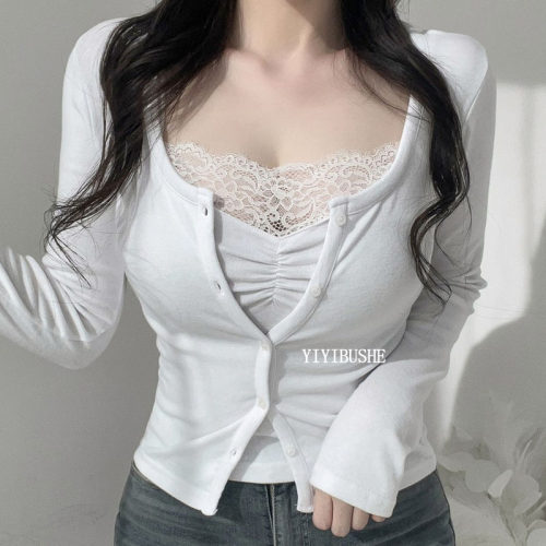 女人味蕾丝边吊带+开衫两件套