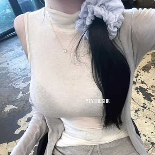 舒服到炸！纯欲微透无袖T恤