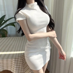 纯欲风拉绒纯色短袖 当天发 ZO178性感女人味 正品 连衣裙 韩国代购