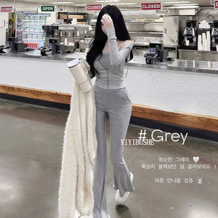 巨舒适显瘦弹力高腰微喇休闲裤 当天发 LZ115显腿长 正品 韩国代购