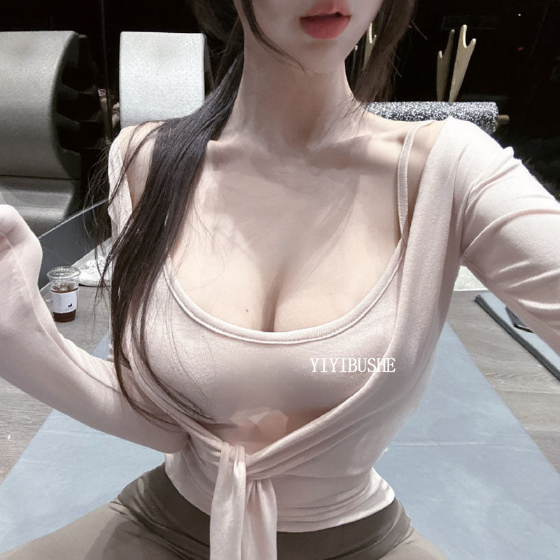 韩国代购正品 LU285绝美纯欲风~超火韩系吊带背心+系带开衫两件套