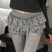 韩国代购 显瘦松紧腰星星图案蛋糕半身裙裤 正品 LT035减龄高级感