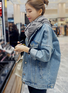 当天发 韩国正品 日常推荐HA198超爱廓形 简约bf风水洗牛仔外套