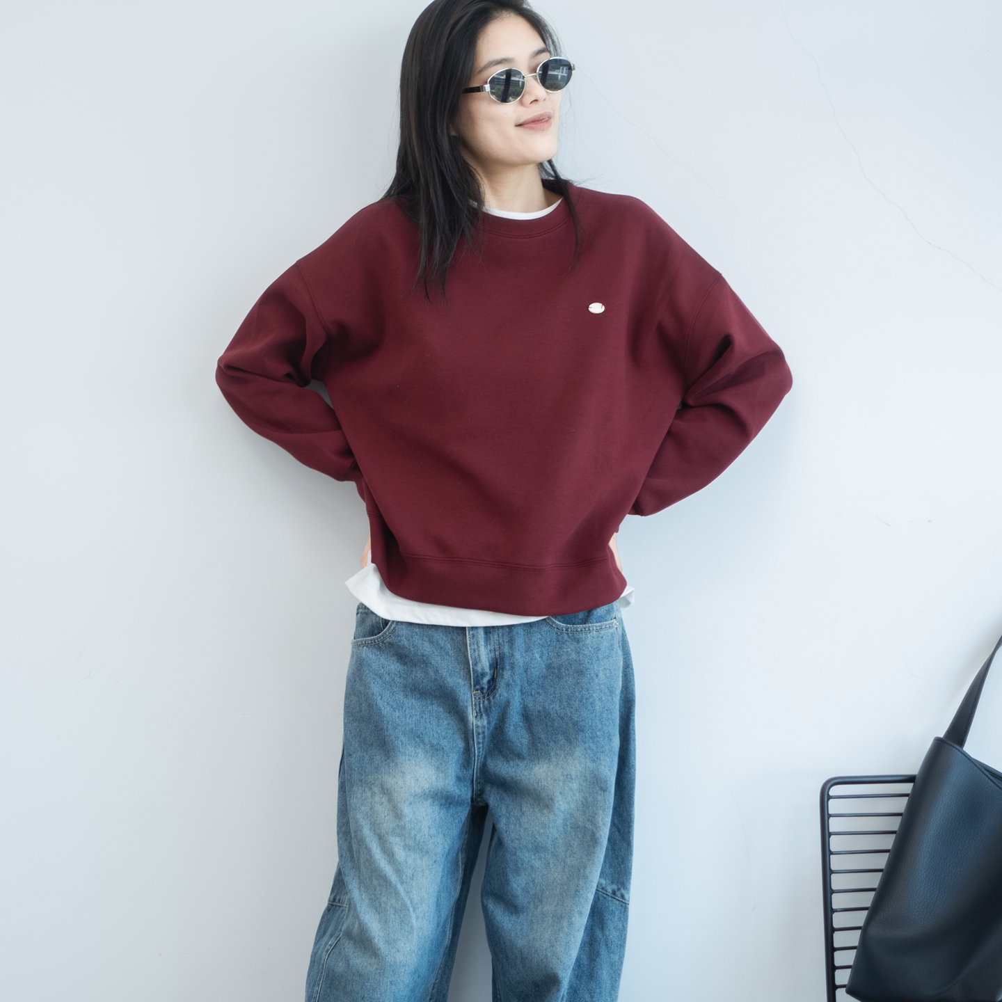 克莱因红跨年圣诞空气棉减龄卫衣